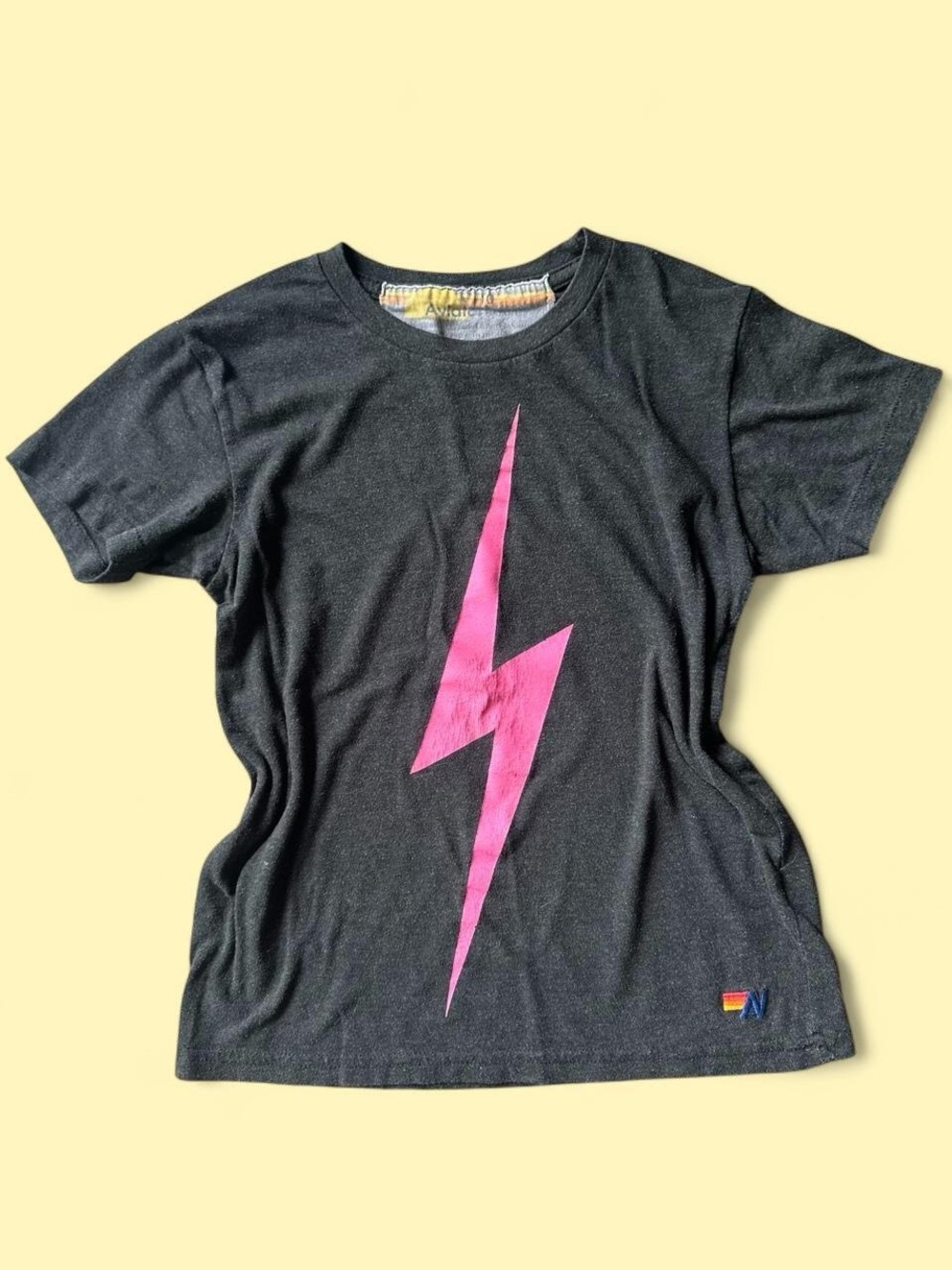 Aviator Nation Girls Size 10 Pink Lightning Bolt Tee